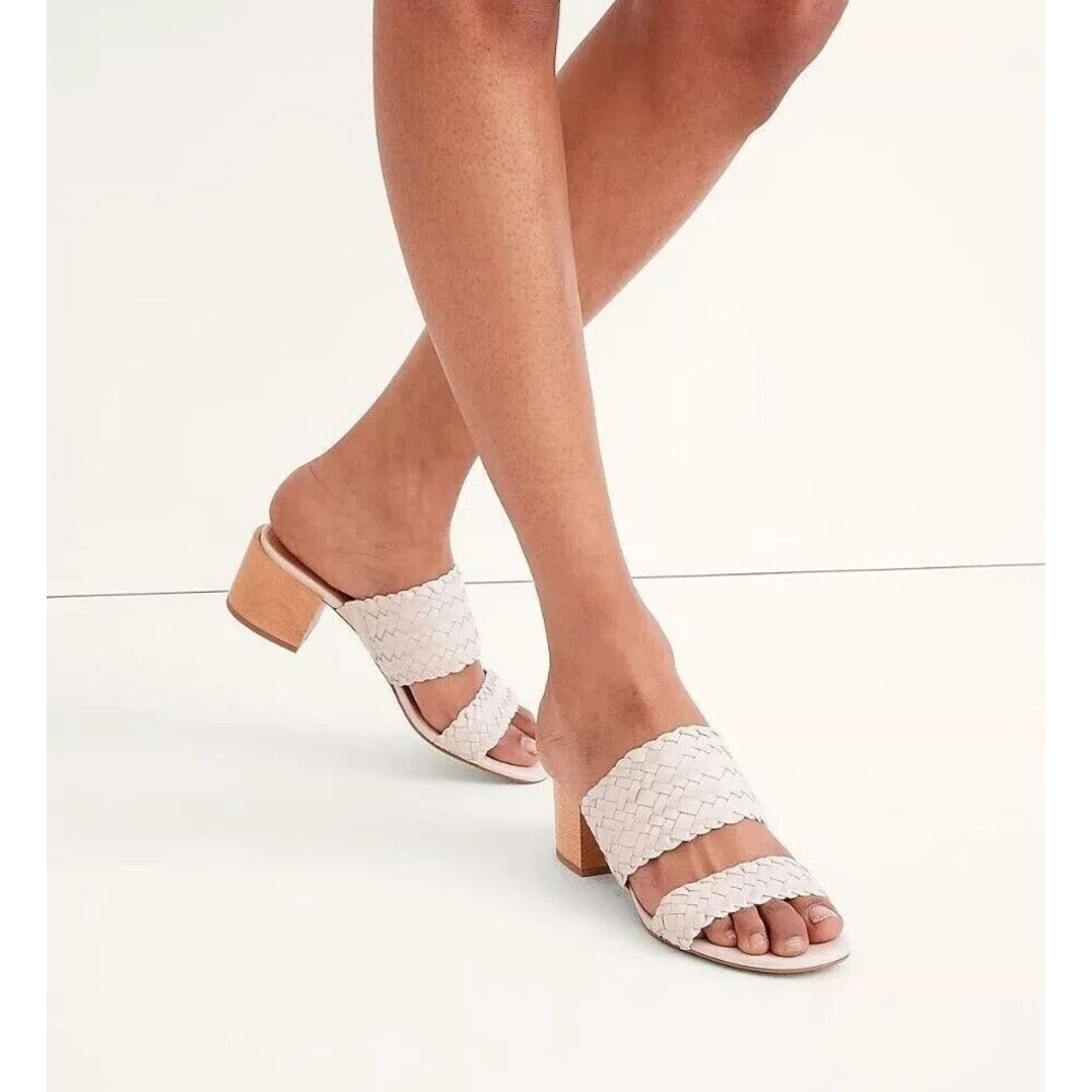 MADEWELL~ Women's Size 8.5 "The Kiera Mule" Sandal in Woven Leather Ivory